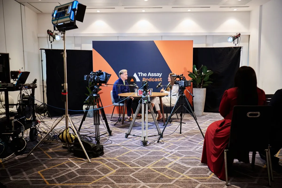 Mining industry expert being interviewed for The Assay Podcast at 121 London